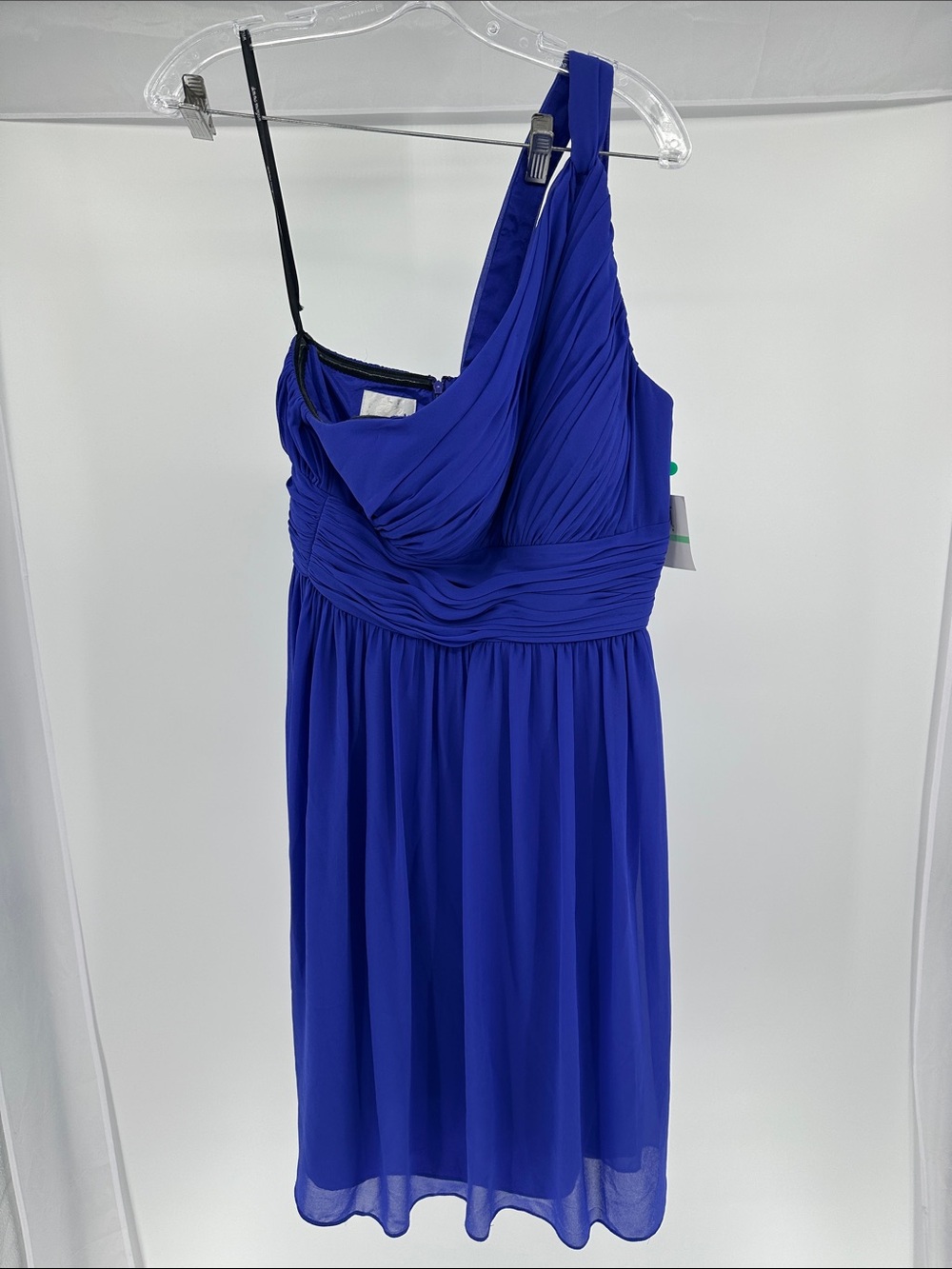 Donnna Morgan One-Shoulder Royal Blue Chiffon Dress
